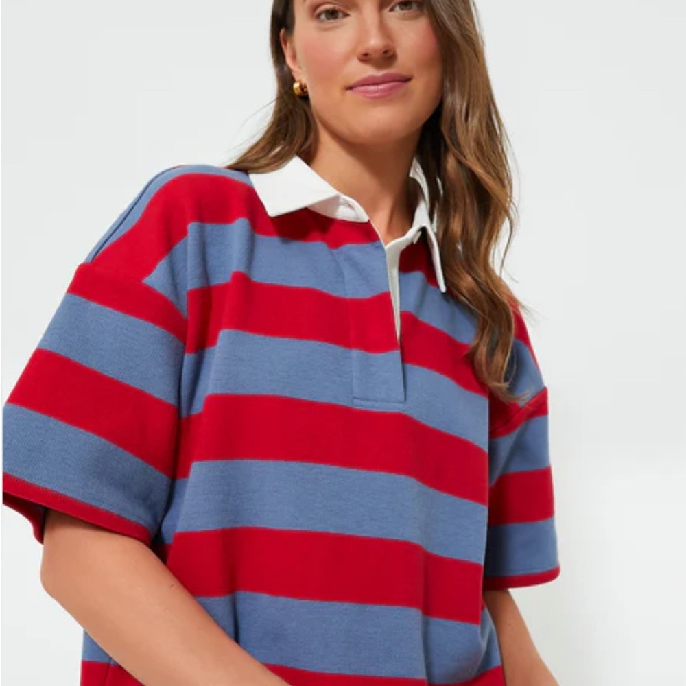 Tuckernuck Red and Blue Striped Rugby Polo